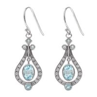 18ct White gold, Blue Topaz, Diamonds 