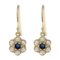 9ct Yellow Gold, Natural Sapphire, FW Pearls