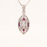 9k White gold, Diamond, Ruby